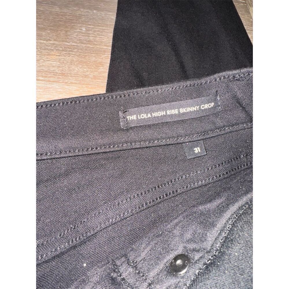 Aritzia‎ Denim Forum Lola High Rise Skinny Crop Jeans Black Size 31 - Picture 5 of 8